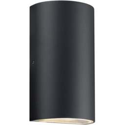 Nordlux Rold Black Round Wall Light - Size: 16 x 9 x 16cm - Wilko