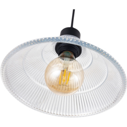 Happy Homewares Ridged Cone Shape Glass Pendant Shade - Size: 19 x 25 x 25cm - Clear - Wilko - thumbnail 6