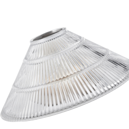 Happy Homewares Ridged Cone Shape Glass Pendant Shade - Size: 19 x 25 x 25cm - Clear - Wilko - thumbnail 5