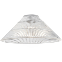 Happy Homewares Ridged Cone Shape Glass Pendant Shade - Size: 19 x 25 x 25cm - Clear - Wilko - thumbnail 4