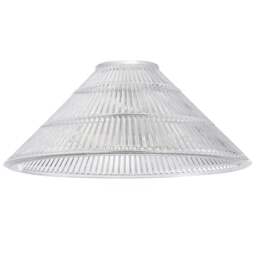 Happy Homewares Ridged Cone Shape Glass Pendant Shade - Size: 19 x 25 x 25cm - Clear - Wilko