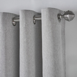 Alan Symonds Slate Linen Look Blackout Ring Top Eyelet Curtains 161 x 229cm - Size: W 161 x D 229cm - Wilko - thumbnail 4