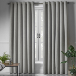 Alan Symonds Slate Linen Look Blackout Ring Top Eyelet Curtains 161 x 229cm - Size: W 161 x D 229cm - Wilko - thumbnail 5