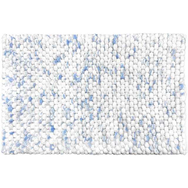 Allure Bath Fashions Luxury Marl Chunky Bobble Blue Bath Mat 50 x 80cm - Size: 50 x 80 x 1cm - Wilko - image 1