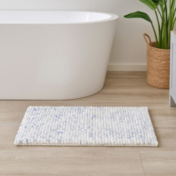 Allure Bath Fashions Luxury Marl Chunky Bobble Blue Bath Mat 50 x 80cm - Size: 50 x 80 x 1cm - Wilko - thumbnail 5