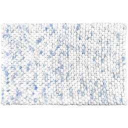 Allure Bath Fashions Luxury Marl Chunky Bobble Blue Bath Mat 50 x 80cm - Size: 50 x 80 x 1cm - Wilko - thumbnail 1