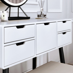 CARME Home Gabriella White and Black Dressing Table - Size: 38 x 48 x 90cm - Wilko - thumbnail 5