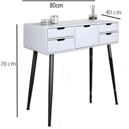 CARME Home Gabriella White and Black Dressing Table - Size: 38 x 48 x 90cm - Wilko - thumbnail 7