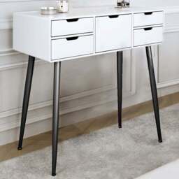 CARME Home Gabriella White and Black Dressing Table - Size: 38 x 48 x 90cm - Wilko