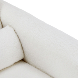 Living and Home White Teddy Fleece Upholstered Accent Chair with Lumbar Pillow - Size: Single - Wilko - thumbnail 5