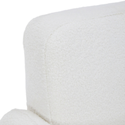 Living and Home White Teddy Fleece Upholstered Accent Chair with Lumbar Pillow - Size: Single - Wilko - thumbnail 7