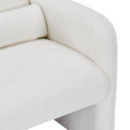 Living and Home White Teddy Fleece Upholstered Accent Chair with Lumbar Pillow - Size: Single - Wilko - thumbnail 4