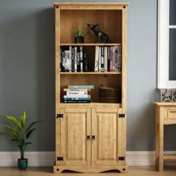 VIDA DESIGNS Corona 2 Door 3 Shelf Bookcase - Brown - Wilko