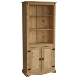 Vida Designs Corona 2 Door 3 Shelf Bookcase - Brown - Wilko - thumbnail 4
