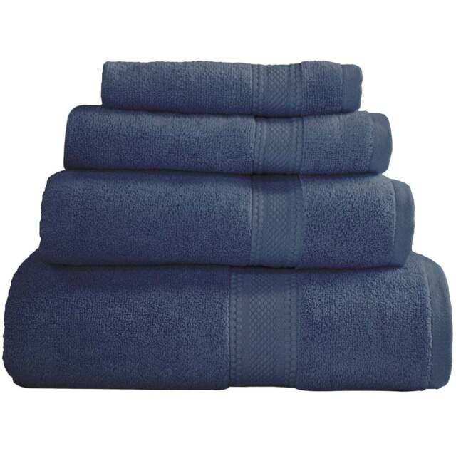 Divante Deluxe Cotton Dark Blue Bath Sheet - Wilko - image 1