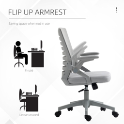 Portland Grey Mesh Office Chair with Lumbar Support - Size: 58.5 x 58 x 100cm - Wilko - thumbnail 5