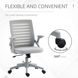 Portland Grey Mesh Office Chair with Lumbar Support - Size: 58.5 x 58 x 100cm - Wilko - thumbnail 4