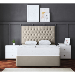 DS Living Seraphine Small Single Beige Upholstered Panel Divan Bed - Cream - Wilko - thumbnail 5