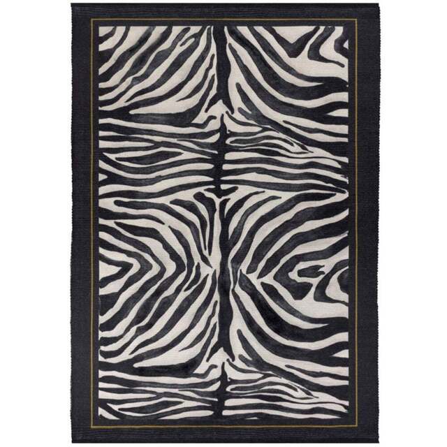 Paoletti Leopardis Multicolour Zebra Printed Indoor and Outdoor Rug 170 x 170cm - Wilko - image 1