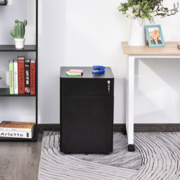 Vinsetto Black 3 Drawer Filing Cabinet - Size: 39 x 48 x 59cm - Wilko - thumbnail 7