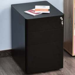 Vinsetto Black 3 Drawer Filing Cabinet - Size: 39 x 48 x 59cm - Wilko