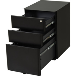 Vinsetto Black 3 Drawer Filing Cabinet - Size: 39 x 48 x 59cm - Wilko - thumbnail 6