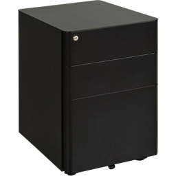 Vinsetto Black 3 Drawer Filing Cabinet - Size: 39 x 48 x 59cm - Wilko - thumbnail 3
