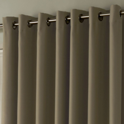 Alan Symonds Essential Beige Plain Ring Top Eyelet Curtains 228 x 228cm - Size: W 228 x D 228cm - Wilko - thumbnail 4
