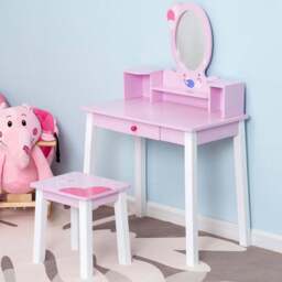 Portland Kids Pink Dressing Table Set - Size: 60 x 34 x 93cm - Wilko