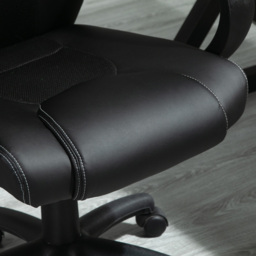Portland Black High Back Faux Leather Home Gaming Chair - Size: 71 x 61 x 118cm - Wilko - thumbnail 4