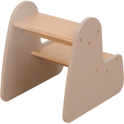 FurnitureHMD 2 Step Natural and Grey Kids Wooden Step Stool - Size: 40.5 x 33 x 43cm - Grey+Natural - Wilko - thumbnail 3