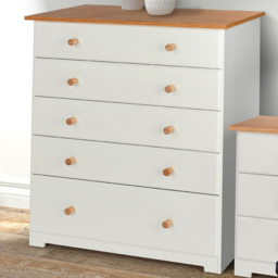 Core Products Colorado 5 Drawer Chest of Drawers - White - Wilko