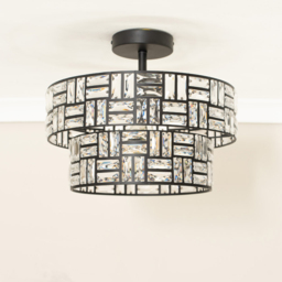 ValueLights Elise 2 Tier Black Acrylic Jewel LED Ceiling Light - Wilko - thumbnail 4