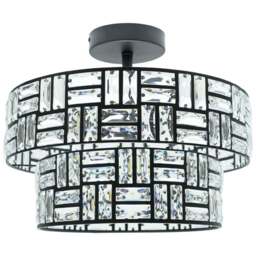 ValueLights Elise 2 Tier Black Acrylic Jewel LED Ceiling Light - Wilko