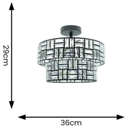 ValueLights Elise 2 Tier Black Acrylic Jewel LED Ceiling Light - Wilko - thumbnail 5