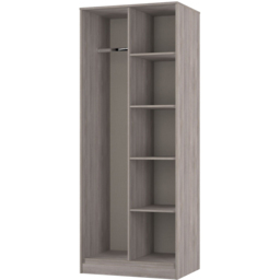 Crowndale Hong Kong 5 Shelf Grey Oak Tall Open Wardrobe Ready Assembled - Size: 197 x 77 x 53cm - Wilko - thumbnail 5