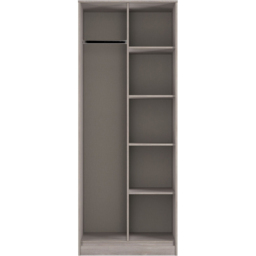 Crowndale Hong Kong 5 Shelf Grey Oak Tall Open Wardrobe Ready Assembled - Size: 197 x 77 x 53cm - Wilko - thumbnail 3