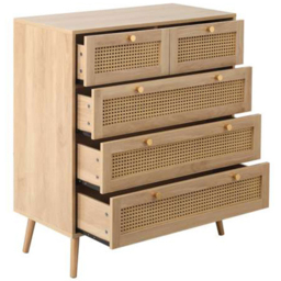 Croxley 5 Drawer Oak Rattan Chest of Drawers - Brown - Birlea - Wilko - thumbnail 5