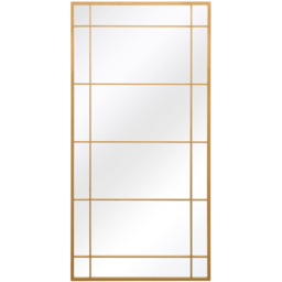 MirrorOutlet The Tabula Gold Metal Window Outdoor Garden Wall Mirror 180 x 90cm - Size: 180 x 90 x 3cm - Wilko