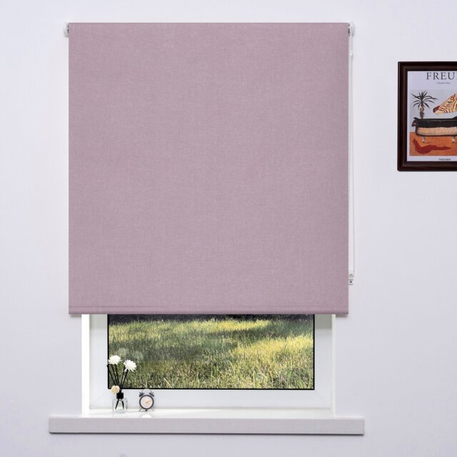 Trends Textured Blackout Roller Blinds Pink 120cm - Trend Blinds - Wilko - image 1