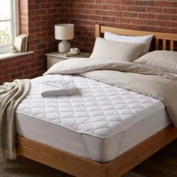 My Home Quilted Mattress Topper  - White/King - Wilko - thumbnail 6
