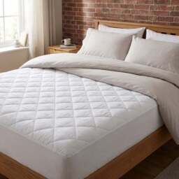 My Home Quilted Mattress Topper  - White/King - Wilko - thumbnail 4