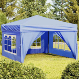 vidaXL 3 x 3m Blue Foldable Party Tent with Sidewalls - Wilko