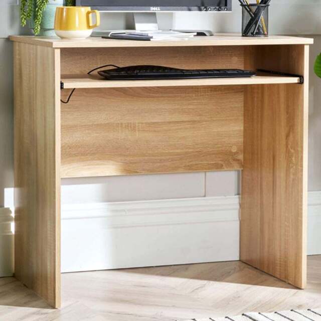 Home Source Newport Oak Effect Space Saving Office Desk - Size: 75 x 80 x 40cm - Brown - Wilko - image 1