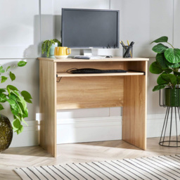 Home Source Newport Oak Effect Space Saving Office Desk - Size: 75 x 80 x 40cm - Brown - Wilko - thumbnail 6