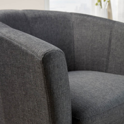 Home Source Bedford Charcoal Padded Tub Chair - Size: Single - Grey - Wilko - thumbnail 4