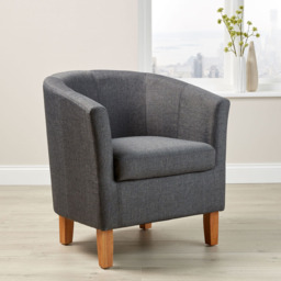 Home Source Bedford Charcoal Padded Tub Chair - Size: Single - Grey - Wilko - thumbnail 6