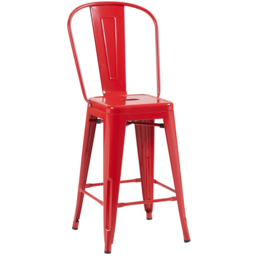 FWStyle Red Gloss Metal Bar Chair 4 Pack - Size: Set of 4 - Wilko - thumbnail 3