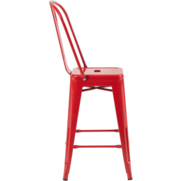 FWStyle Red Gloss Metal Bar Chair 4 Pack - Size: Set of 4 - Wilko - thumbnail 4