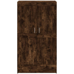 vidaXL 2 Door Smoked Oak Bookcase - Size: 150 x 82.5 x 30.5cm - Brown - Wilko - thumbnail 6